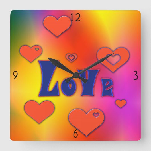 Love Square Wall klok (Voorkant)