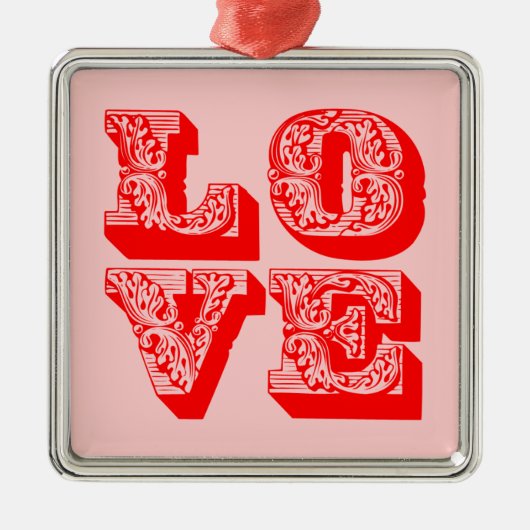 LOVE Squared Metalen Ornament (Voorkant)