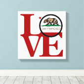 LOVE Squared San Francisco Canvas Afdruk (Insitu (Houten vloer))