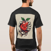 Love Squeeze: Rode Apple Tattoo Grafisch T-shirt (Achterkant)