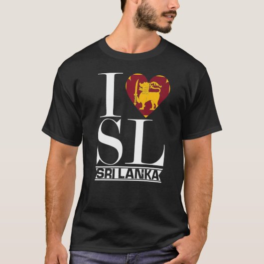 Love Sri Lanka Heart Summer Vacation Flag Sri Lank T-shirt (Voorkant)