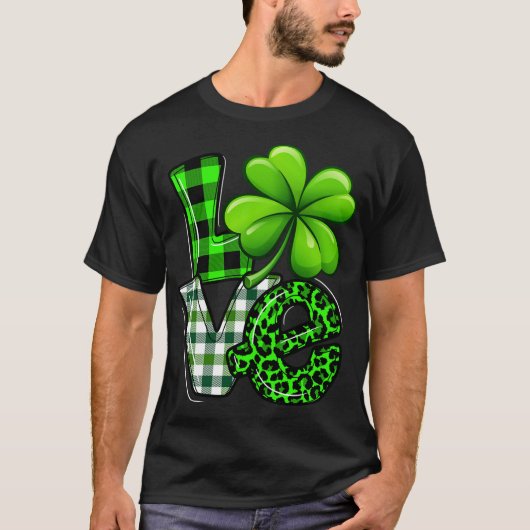 Love St Patricks Day Matching Family Shamrock Gree T-shirt (Voorkant)
