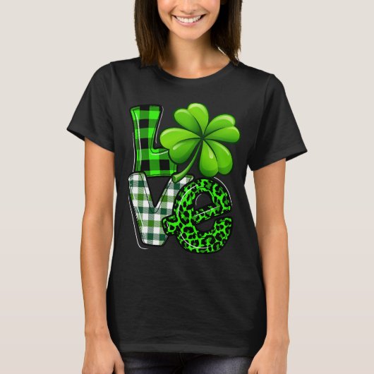 Love St Patricks Day Matching Family Shamrock Gree T-shirt (Voorkant)