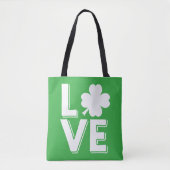 Love St. Patrick's Day Schattigee Groene Shamrock Tote Bag (Voorkant)