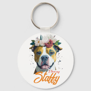 Love Staffordshire Bull Terrier - Ik hou van mijn  Sleutelhanger