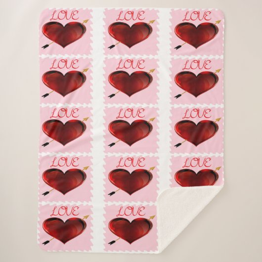 Love Stamps Sherpa Blanket Sherpa Deken (Voorkant)
