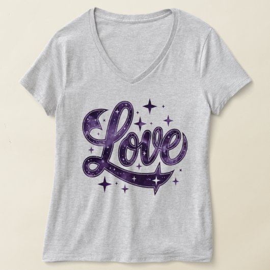 Love Starry Paarse Vrouwen T-shirt (Laagn)