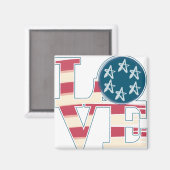 LOVE Stars en Stripes Magneet (Voorkant / Achterkant)