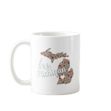 Love State of Michigan Poppies Floral Pattern