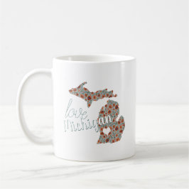 Love State of Michigan Poppies Floral Pattern Koffiemok