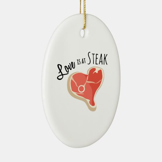 Love Steak Keramisch Ornament (Rechts)