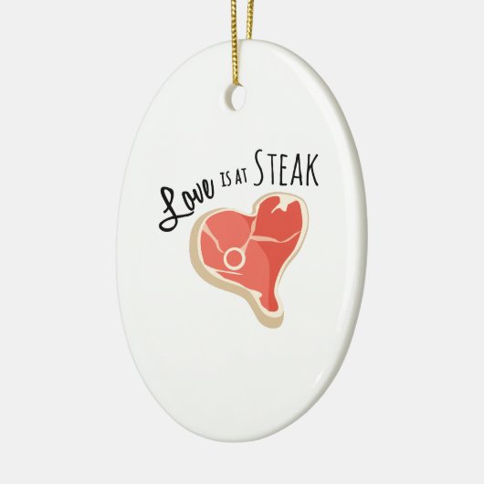 Love Steak Keramisch Ornament (Links)