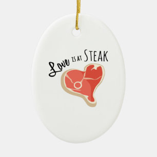 Love Steak Keramisch Ornament