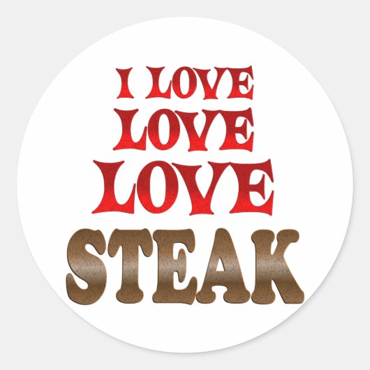 Love Steak Ronde Sticker (Voorkant)