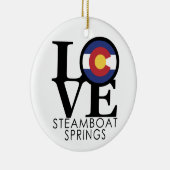LOVE Steamboot Springs CO Keramisch Ornament (Rechts)