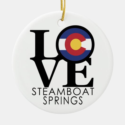 LOVE Steamboot Springs CO Keramisch Ornament (Voorkant)