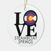 LOVE Steamboot Springs CO Keramisch Ornament (Links)
