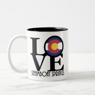 LOVE Steamboot Springs Colorado 11oz Tweekleurige Koffiemok