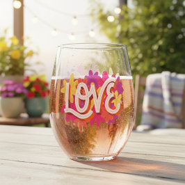 LOVE Stemless Wine Glass Wijnglas Zonder Voet