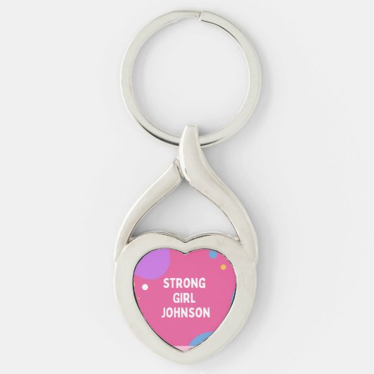 Love- Sterk Meisje Johnson Pin Sleutelhanger (Voorkant)