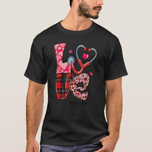 LOVE Stethoscoop Valentijnsdag 2022 T-shirt (Voorkant)