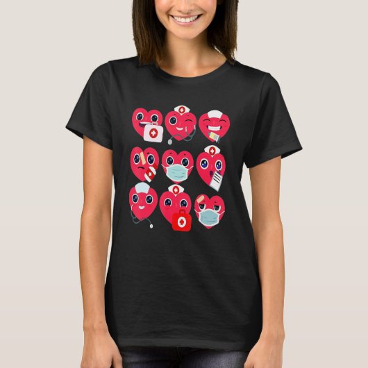 Love Stethoscope Heart Nurse Happy Valentines Day T-shirt (Voorkant)