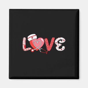 Love Stethoscope Nurse Life Valentijnsdag Nurse Magneet
