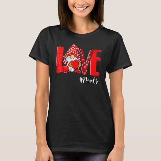 Love Stethoscope NurseLife Valentine Day Leopard G T-shirt (Voorkant)