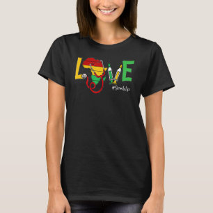 Love Stethoscope Scrub Life Black History Maandag T-shirt