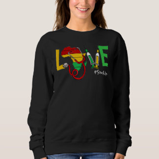 Love Stethoscope Scrub Life Black History Maandag  Trui