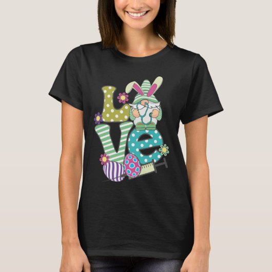 Love Stethoscope Scrub Life Nurse Bunny Easter Day T-shirt (Voorkant)