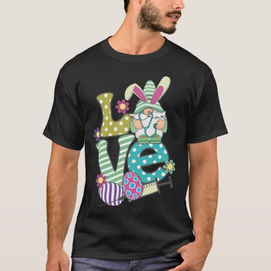 Love Stethoscope Scrub Life Nurse Bunny Easter Day T-shirt (Voorkant)