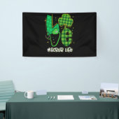 Love Stethoscope Scrub Life Shamrock Patricks Day Spandoek (Beurs)