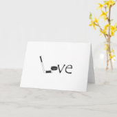 Love Stick & Puck Word Art Kaart (Gele Bloem)