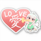 LOVE Sticker 愛 ステッカー 【 HayaTikaze 】 (Voorkant)