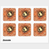Love Sticker - Leuke Puppy gluren uit een Flower (Vel)