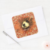 Love Sticker - Leuke Puppy gluren uit een Flower (Envelop)