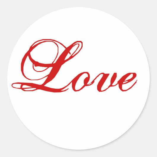Love Sticker voor Envelope Seal Rood en wit (Voorkant)