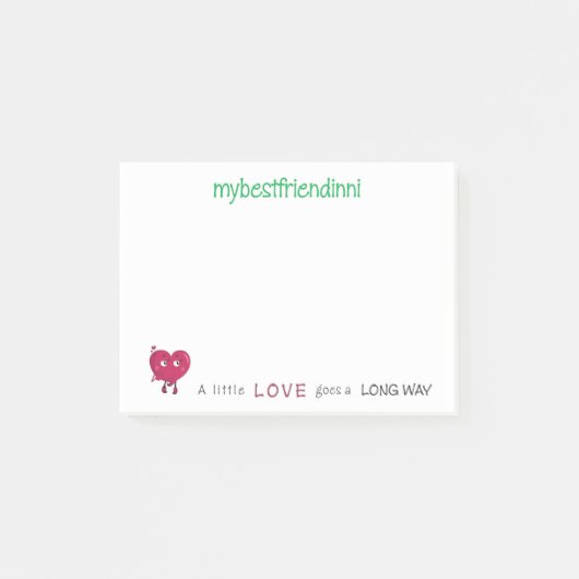 Love Sticky Notepad Post-it® Notes (Voorkant)