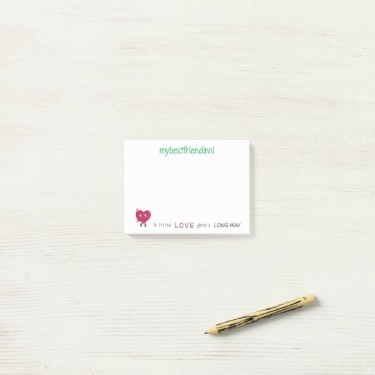 Love Sticky Notepad Post-it® Notes (Op bureau)