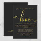 "Love" Stijlvolle Valentijnsdag Party Kaart (Voorkant / Achterkant)