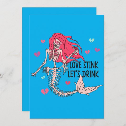Love Stink Laten we Drinken Funny Feestdagenkaart (Voorkant / Achterkant)
