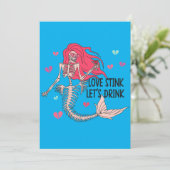 Love Stink Laten we Drinken Funny Feestdagenkaart (Staand voorkant)