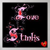Love Stinks Anti-Valentijnsdag Slogan Poster (Voorkant)