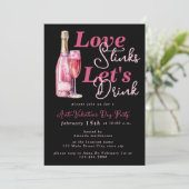 Love Stinks Black Anti Valentijnsdag Party Kaart (Staand voorkant)