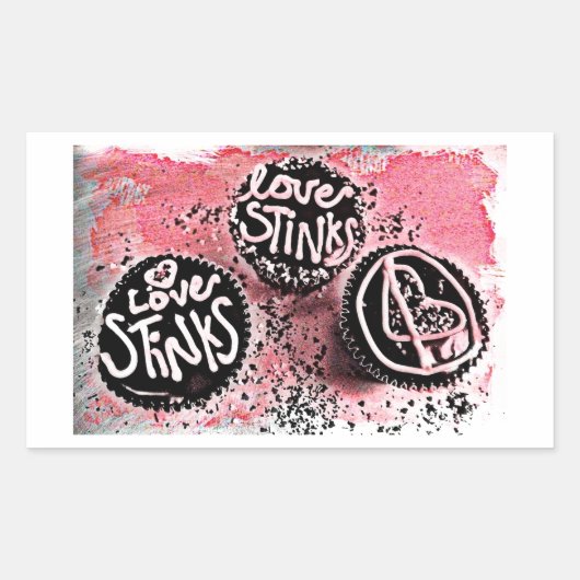 Love Stinks Rechthoekige Sticker (Voorkant)