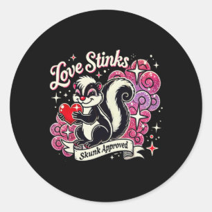 Love Stinks Skunk Goedgekeurd Sarcastisch 2025 Val Ronde Sticker