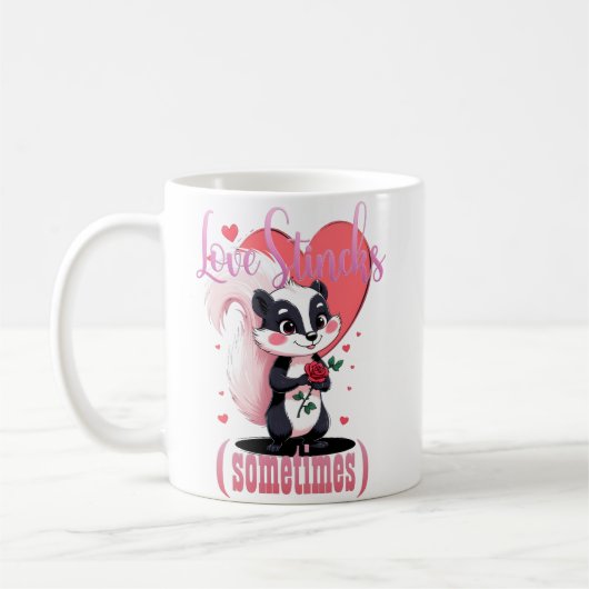 Love Stinks (Sometimes) Cute Skunk Mug Koffiemok (Links)