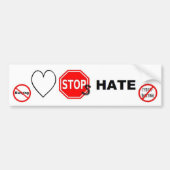 Love Stopt Hate Bumpersticker (Voorkant)
