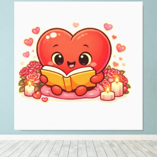 Love Stories Begin Within the Heart Canvas Afdruk (Insitu (Houten vloer))